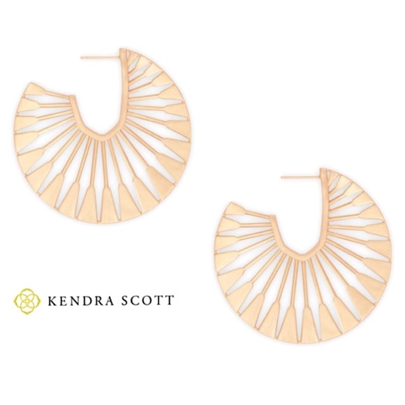 NEW Kendra Scott Deanne Hoop Earrings - Rose Gold - Picture 1 of 8